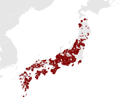 Distribuição do território ocupado pelos macacos japoneses