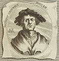 Joachim von Sandrart, Portrtait en médaillon de Matheus Grinwalt Mahler, 1522, gravure extraite de la Teutsche Academie, 1675