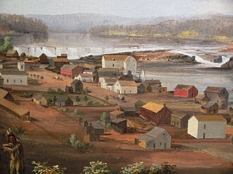 Oregon City on the Willamette River detail (1850–1852)