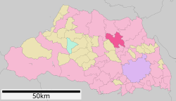 Location of Kōnosu in Saitama Prefecture