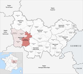 Location within the region Bourgogne-Franche-Comté