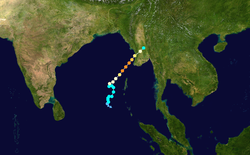 Trajectoire de Mala dans le golfe du Bengale