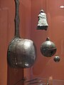 Roman bronze sieve or colander, 2nd century AD. Globular bells may be much later.