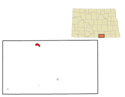 Location of Wishek, North Dakota