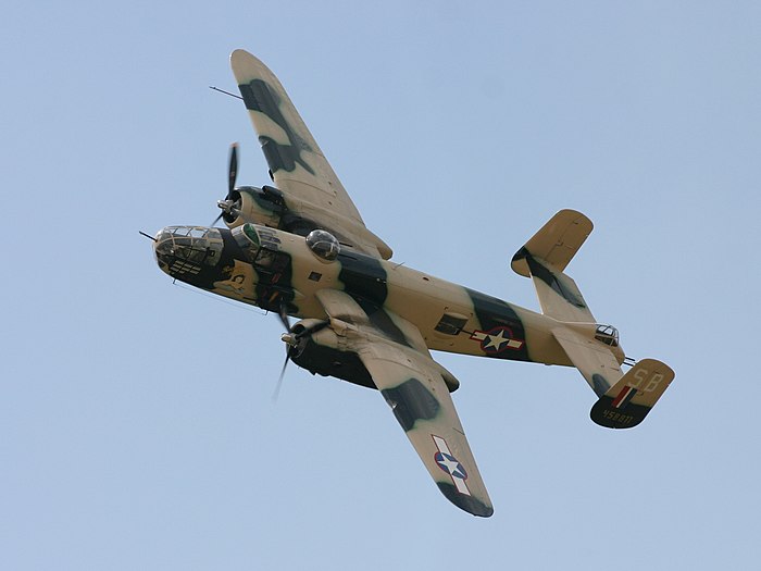 A North American B-25 Mitchell in flight during 2007 (created by Lukas skywalker; nominated by SSTflyer)