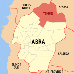 Map of Abra with Tineg highlighted