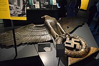 A bronze Nazi eagle from the New Reich Chancellery on display at the Imperial War Museum in London