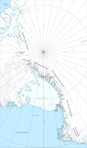 Carte topographique de la chaîne Transantarctique.