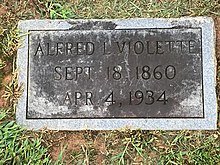 Violette's gravestone that looks old
