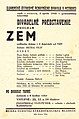 Плакат са најавом позоришне представе Зем по тексту Владимира Хурбан Владимирова у Словачком аматерском позоришту у Бачком Петровцу (1948)