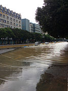 台風による洪水