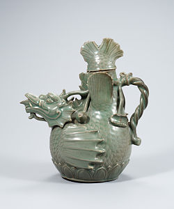 Celadon kettle, by the National Museum of Korea (edited by Crisco 1492)