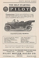 1912 Pilot Model 40 advertisement - Roots Motor Digest