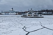 Ice-covered waters of Eteläsatama in winter, 2018