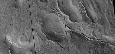 Close view of hollows, as seen by HiRISE under HiWish program