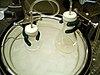 A typical experimental setup for an aldol reaction