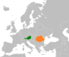 Location map for Austria and Romania.