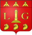 Armes de Liège sous l’Empire (le chef est celui des bonnes villes) : Liège était alors le chef-lieu d’un département français, le département de l’Ourthe (1795-1814).