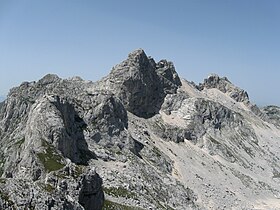 Le Bobotov Kuk vu depuis le Minin Bogaz.