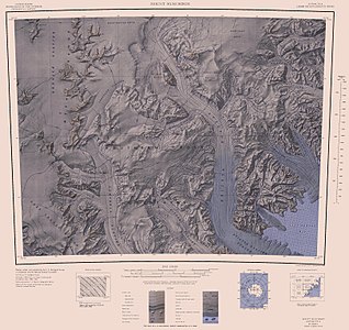 Topografische Karte mit dem Eldridge Bluff (Mitte rechts)