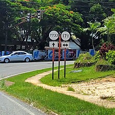 PR-7733 west at PR-171 junction in Sud, Cidra