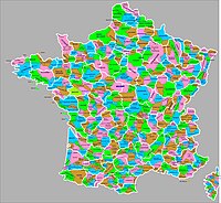 Map of all natural regions of France