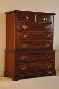 A chest-on-chest, a derivative of the simpler chest of drawers
