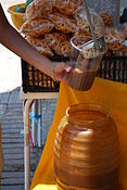 Pozol being served at the boardwalk of Chiapa de Corzo, Chiapas