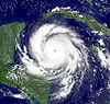 Hurricane Dean approaching the Yucatán Peninsula