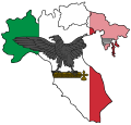 Flag map of the Italian Social Republic