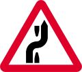 Diversion to the other carriageway of a dual carriageway road ahead on the right