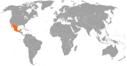 Map indicating locations of Hong Kong and Mexico