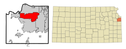 Location within Johnson County and Kansas