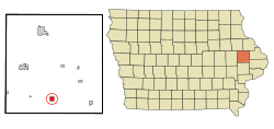 Location of Olin, Iowa