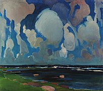 Nuages en Finlande, de Konrad Krzyżanowski, huile sur toile, 1908.