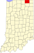 State map highlighting LaGrange County