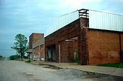 A row of abandoned shops in Megargel, July 2009