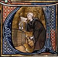 Image 29Monastic cellarer tasting wine, from Li Livres dou Santé (French manuscript, late 13th century) (from History of wine)