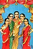 Painting of five iconic heroines of Mahabharata and Ramayana epics of Hinduism
