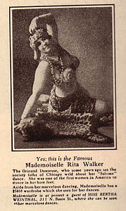 Blue Book, publicité pour la danseuse orientale Rita Walker