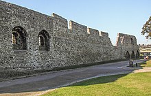 Stone wall with battlements