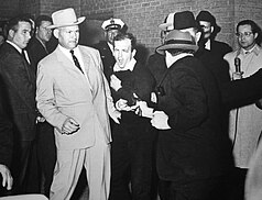 Photograph of the exact moment that Jack Ruby shot Oswald