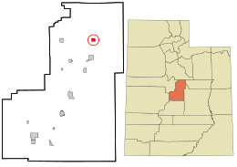 Location in Sanpete County and the state of Utah.