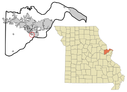 Location of Weldon Spring Heights, Missouri