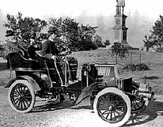 George Dorris and John French in a 1903 St. Louis tonneau