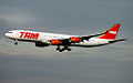 A TAM Airbus A340 at Frankfurt Airport