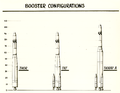 Thor booster configurations with Thorad-Agena at the right.