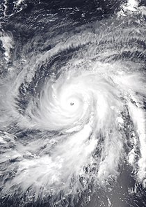 Satellite image of Hurricane Walaka at Category 5 intensity