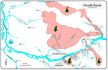 Southwest Washington showing burned area in pink