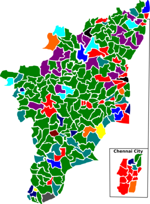 Election map of results based on parties